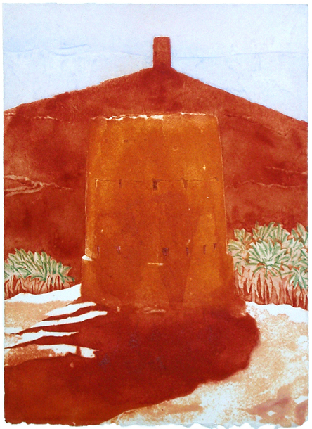 Two Forts :  carborundum print